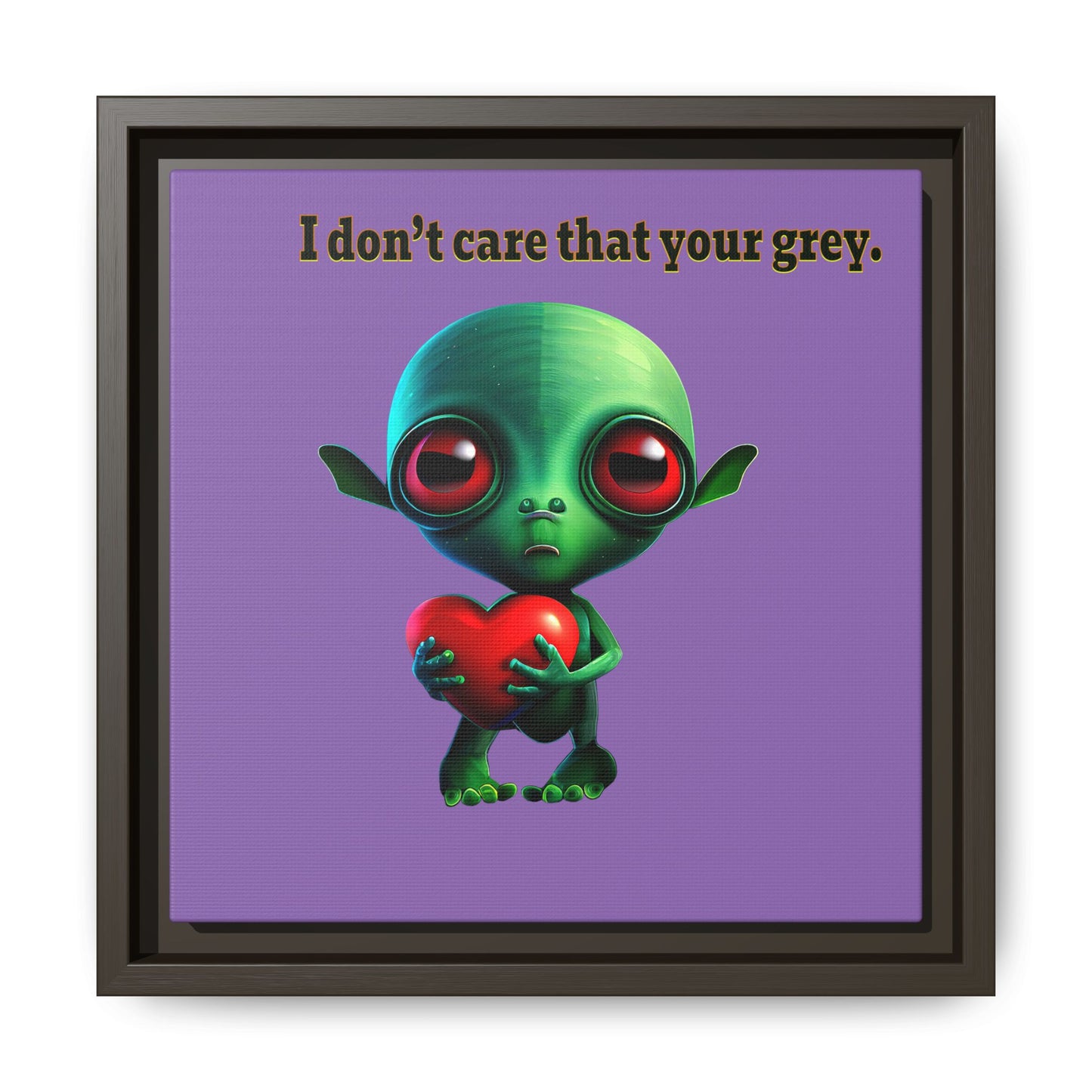 I don't care that your grey - framed canvas art (light purple)