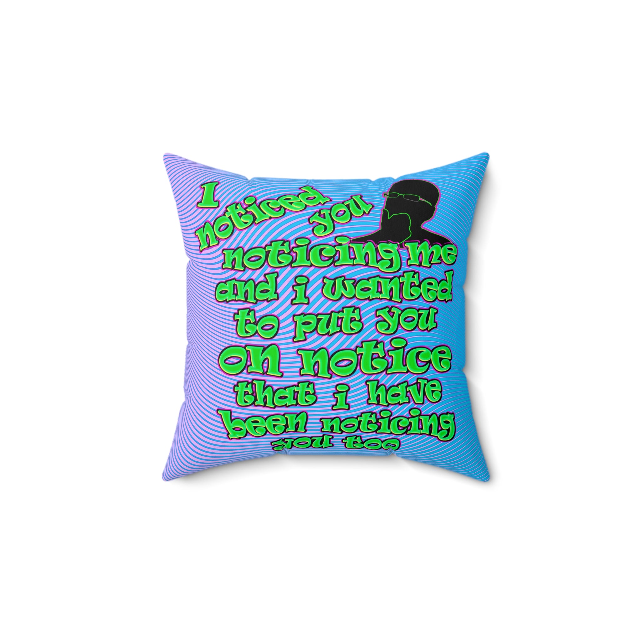 noticed you noticing - Faux Suede Square Pillow - (light blue-purple wave)