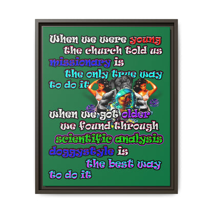 doggystyle - framed canvas art (dark green)