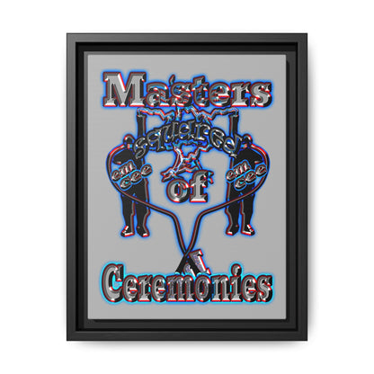 em cee squared - framed canvas art (light grey)