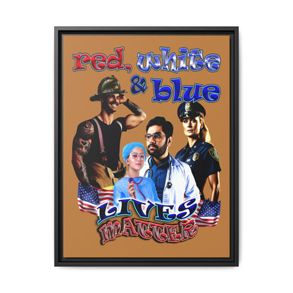 rw&b lives matter - framed canvas art (light brown)