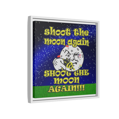 shoot the moon again - framed canvas art ('snoops' background)