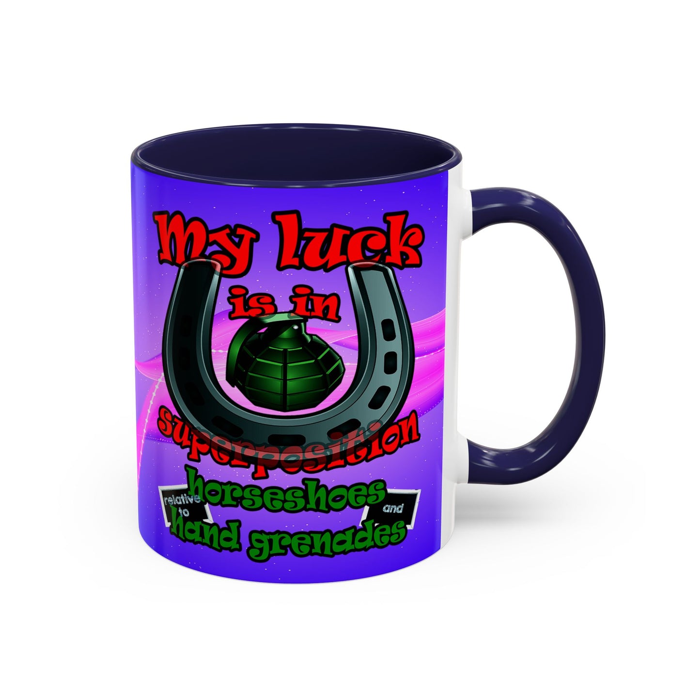 my luck - Accent Mug (purple-pink wave)