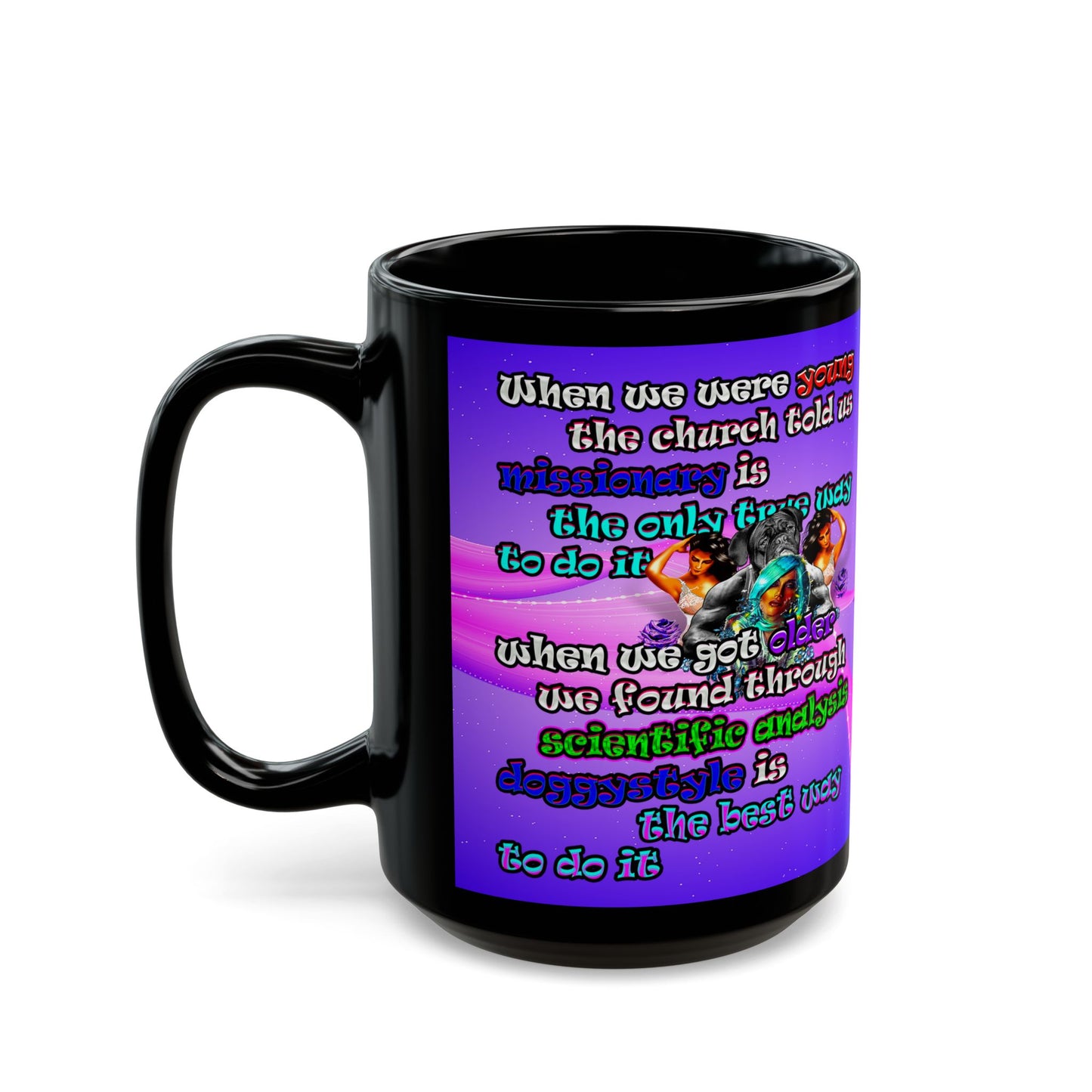 doggystyle - Black Mug (purple-pink wave)