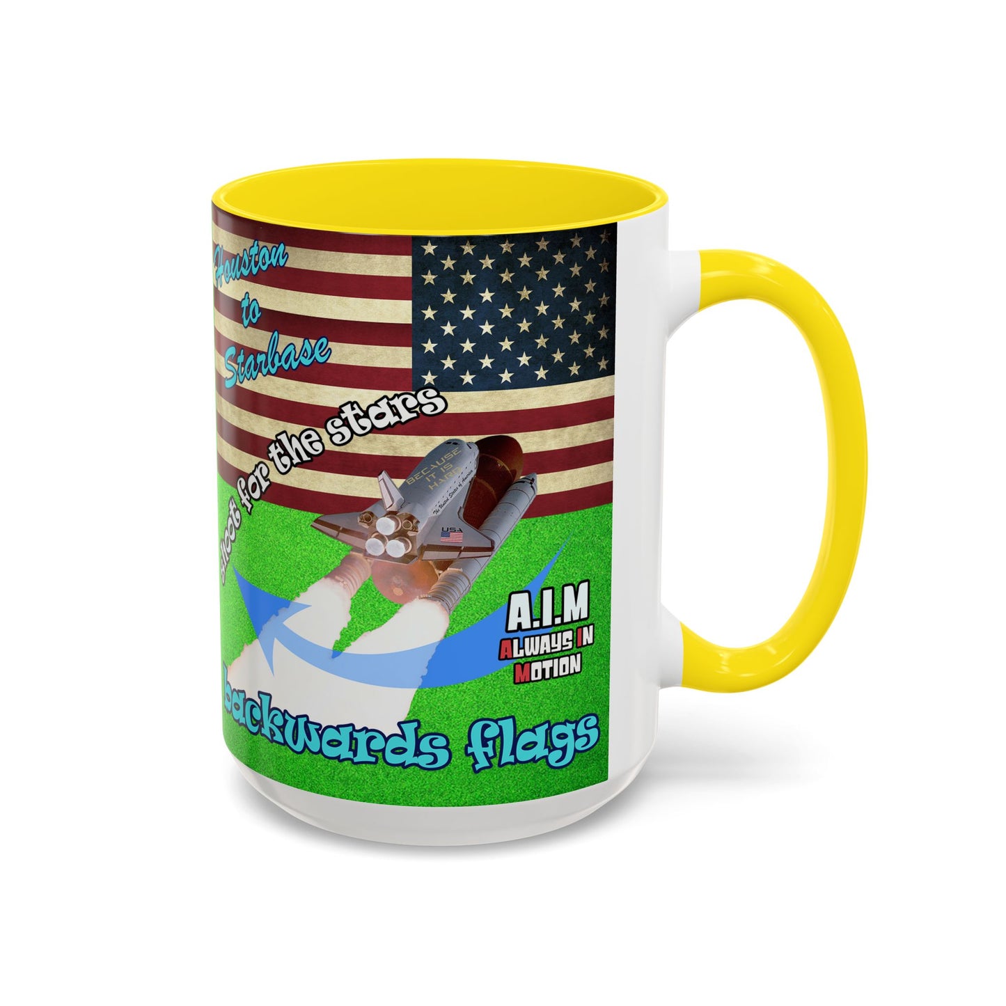 shoot for the stars - Accent Mug (green turf)