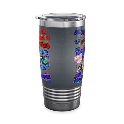 drop the beat - Ringneck Tumbler, 20oz  (grey-light grey)