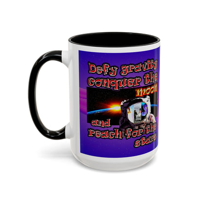 defy conquer reach - Accent Mug (purple-pink wave)