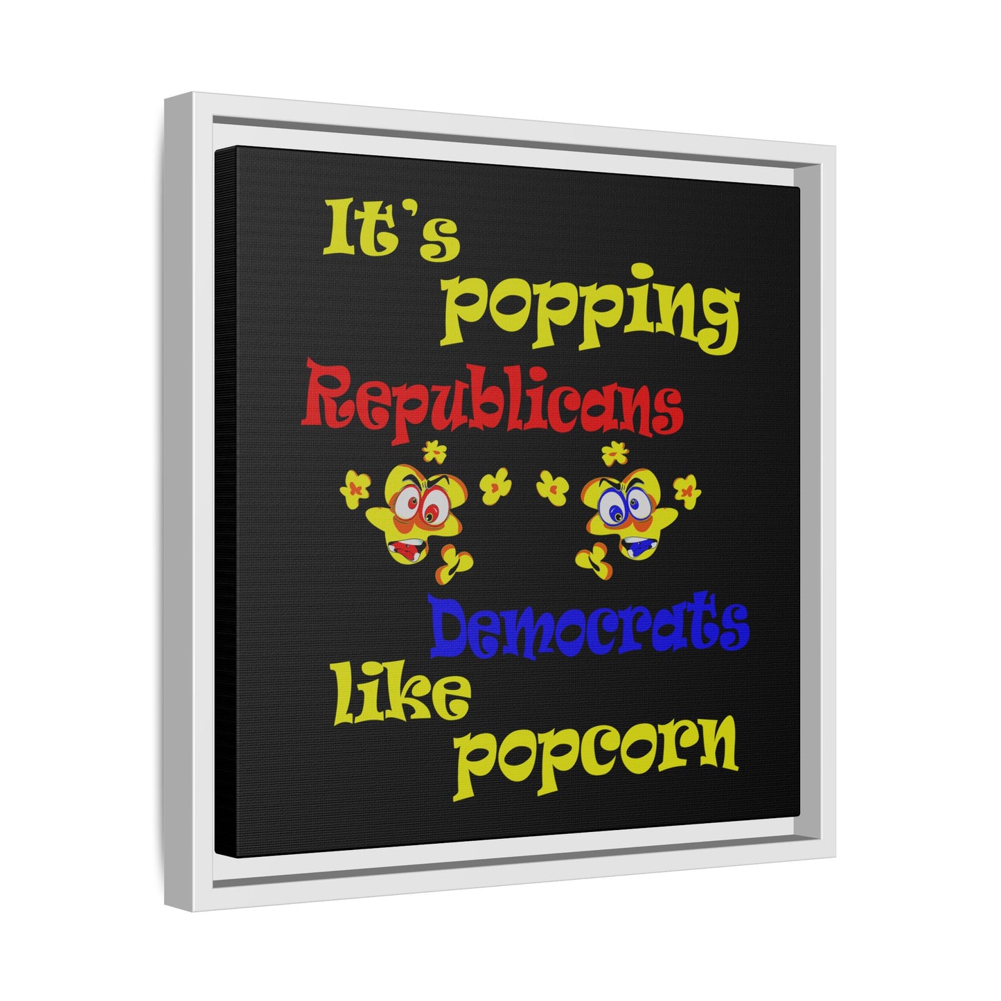 popping like popcorn - framed canvas art (black)