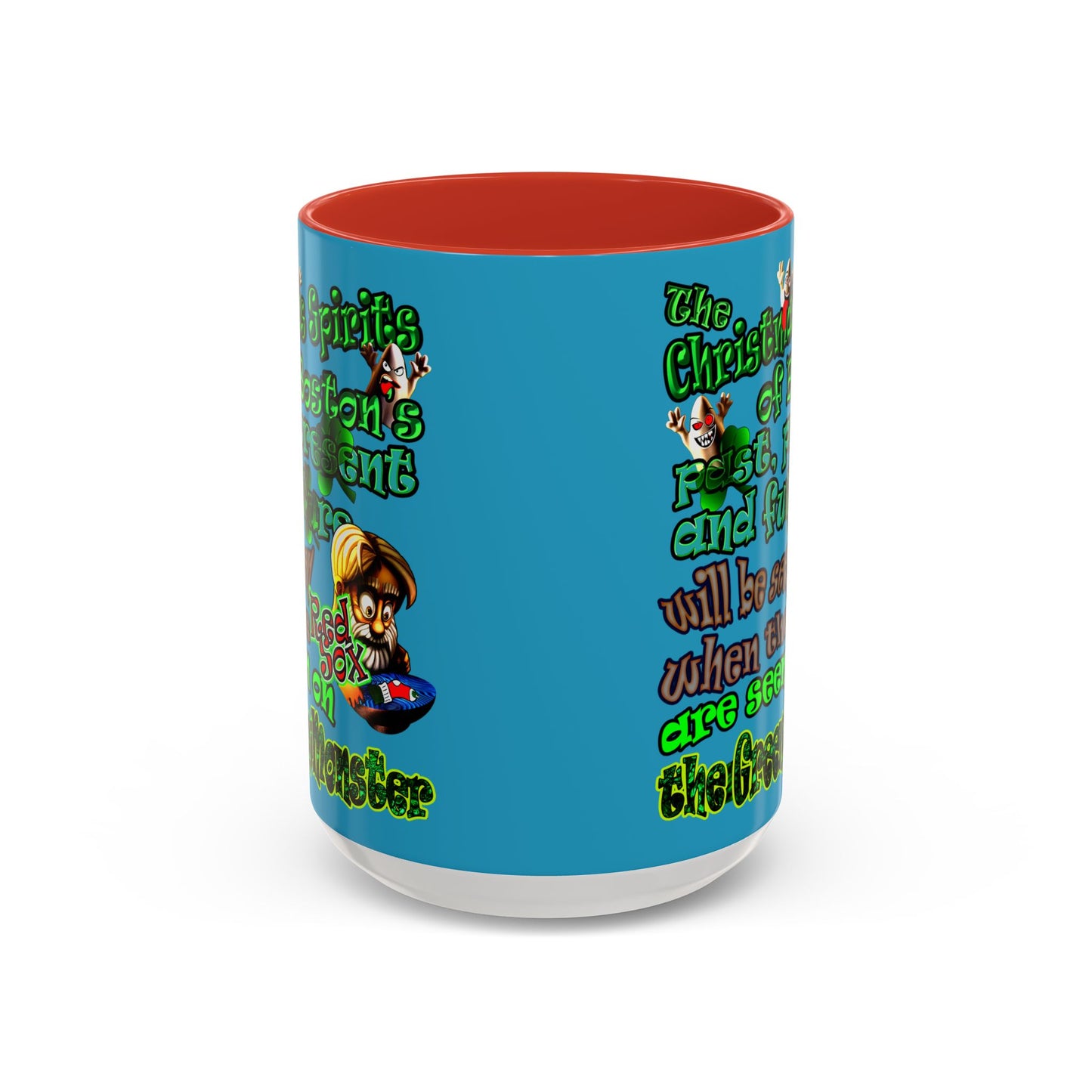 christmas spirits of boston - Accent Mug (turquoise)