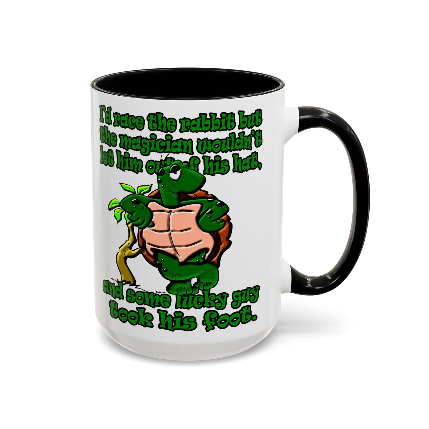 turtle race - Accent Mug (white)
