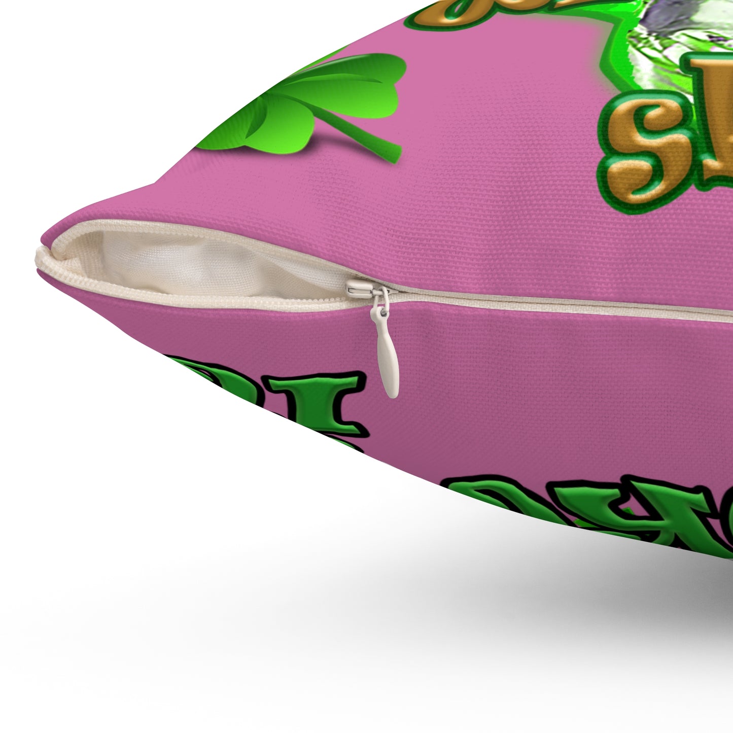 celtics logo - Spun Polyester Square Pillow - (light pink)