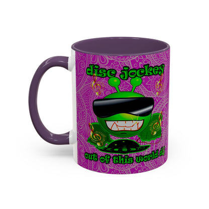 disc jockey - Accent Mug (pink swirl)