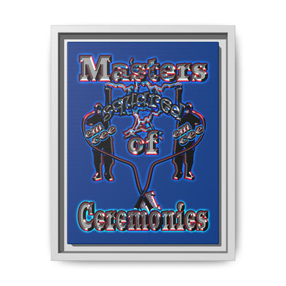em cee squared - framed canvas art (dark blue)