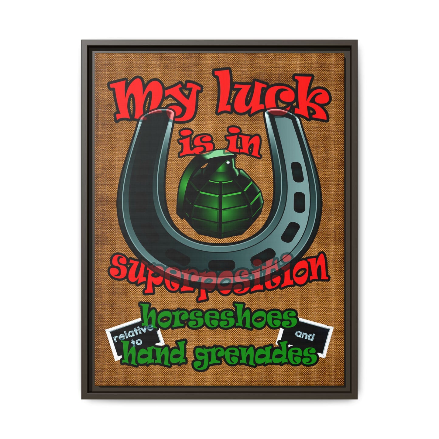 my luck - framed canvas art (brown papyrus)