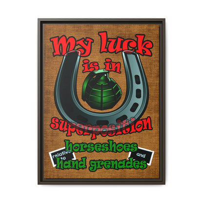 my luck - framed canvas art (brown papyrus)