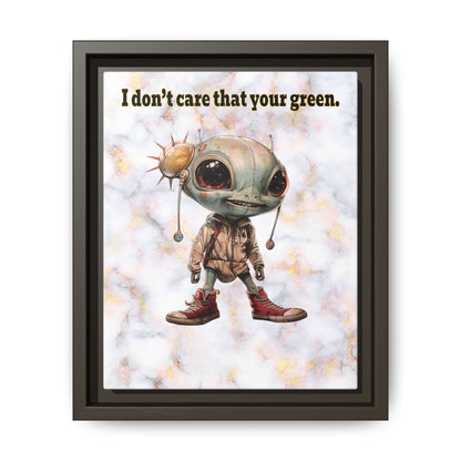 I don't care that your green - framed canvas art (white marble)