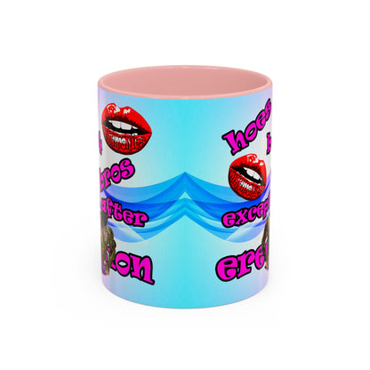 hoes b4 bros - Accent Mug (light blue-pink wave)