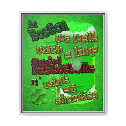 celtics logo - framed canvas art (green turf)