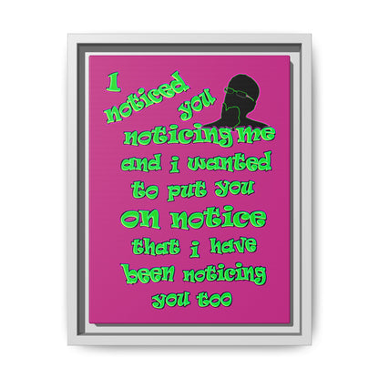 noticed you noticing - framed canvas art (pink)