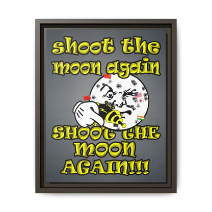 shoot the moon again - framed canvas art (grey-light grey)