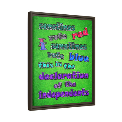 declaration of the independents - framed canvas art (green turf)