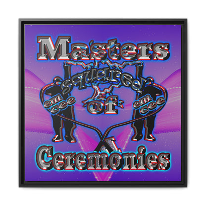em cee squared - framed canvas art (purple-pink wave)