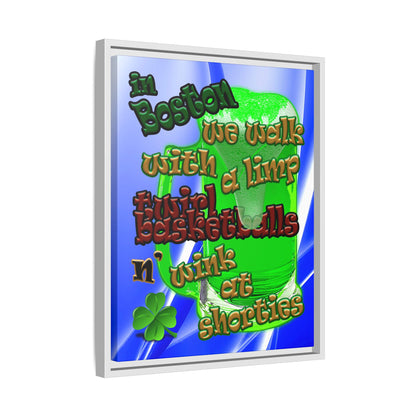 celtics logo - framed canvas art (blue-white wave)