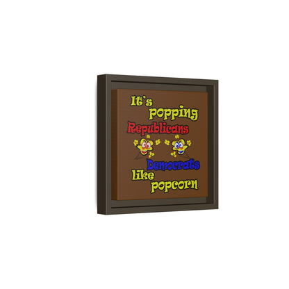 popping like popcorn - framed canvas art (brown)
