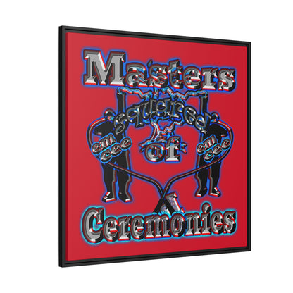 em cee squared - framed canvas art (dark red)