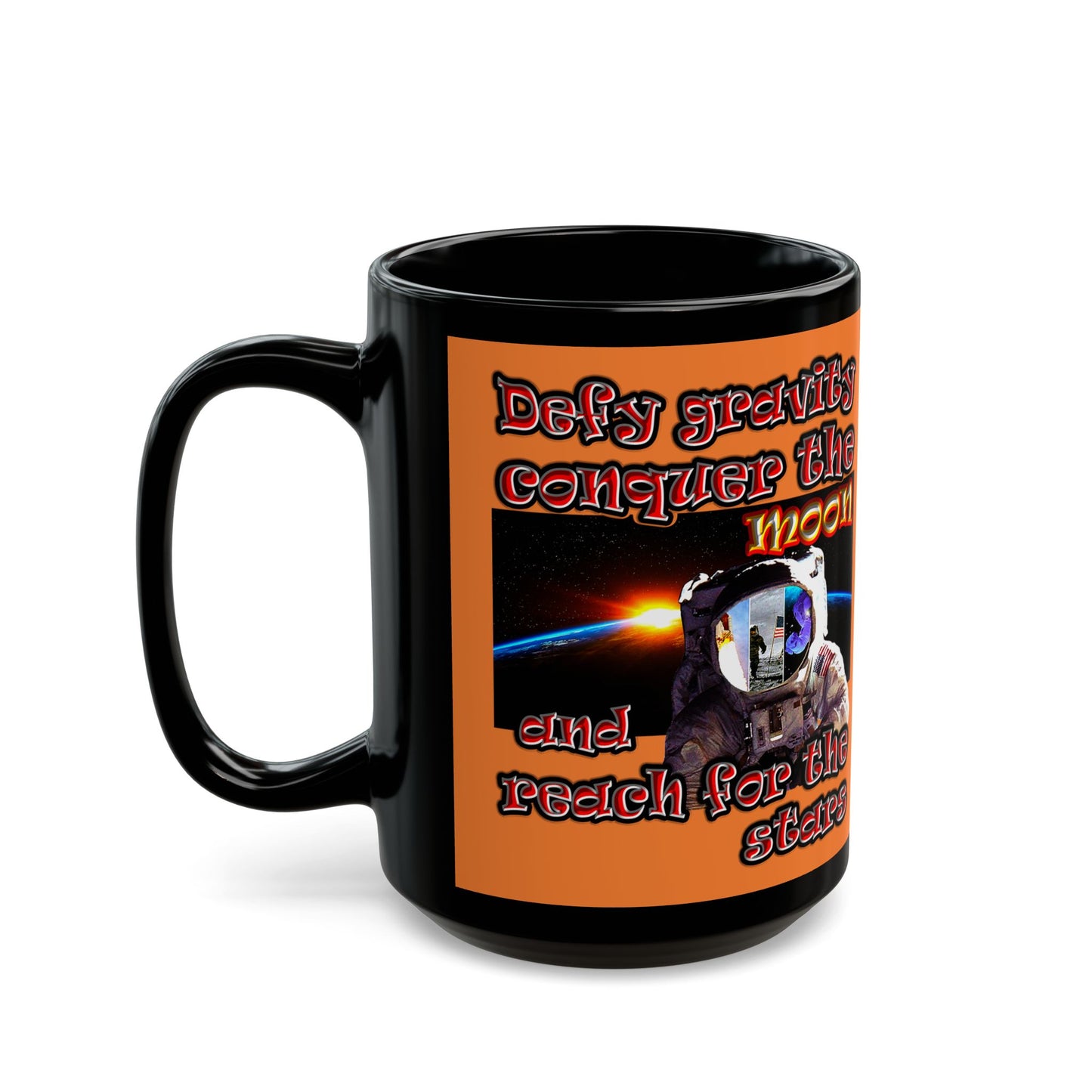 defy conquer reach - Black Mug (crusta)