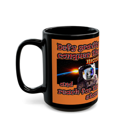 defy conquer reach - Black Mug (crusta)