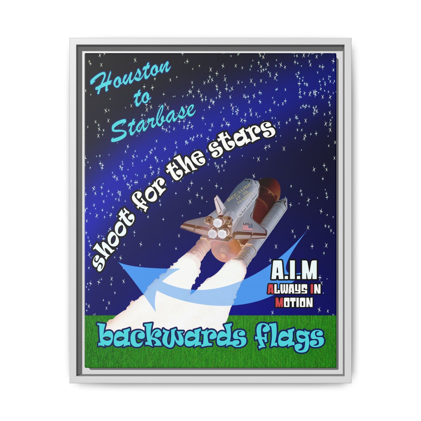 shoot for the stars - framed canvas art ('snoops' background)