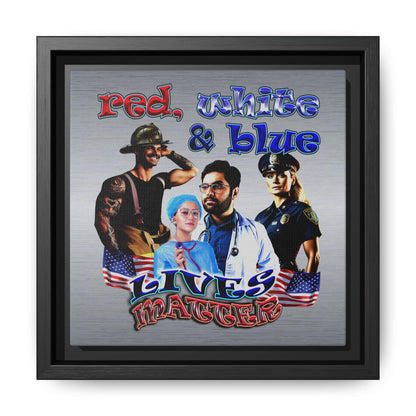 rw&b lives matter - framed canvas art (brushed nickel)