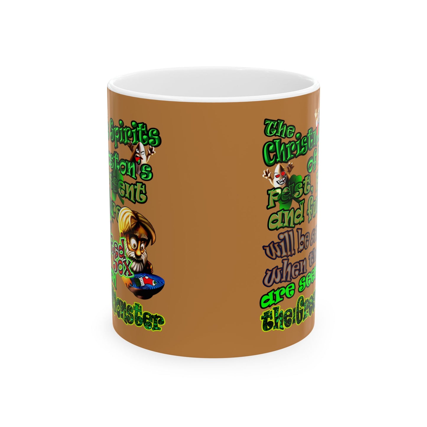 christmas spirits of boston - White Mug (light brown)
