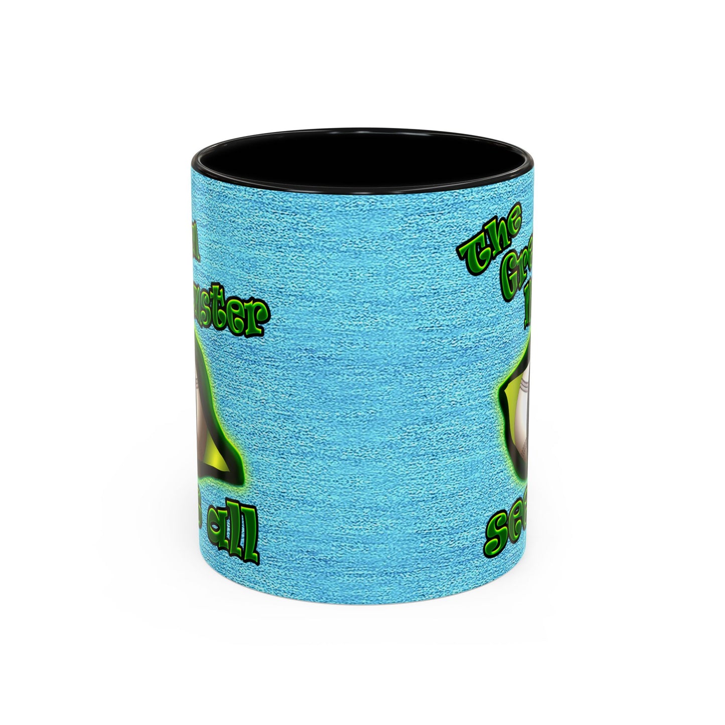 green monster - Accent Mug (faded blue)