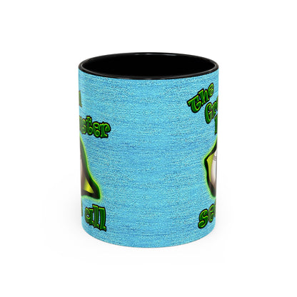 green monster - Accent Mug (faded blue)