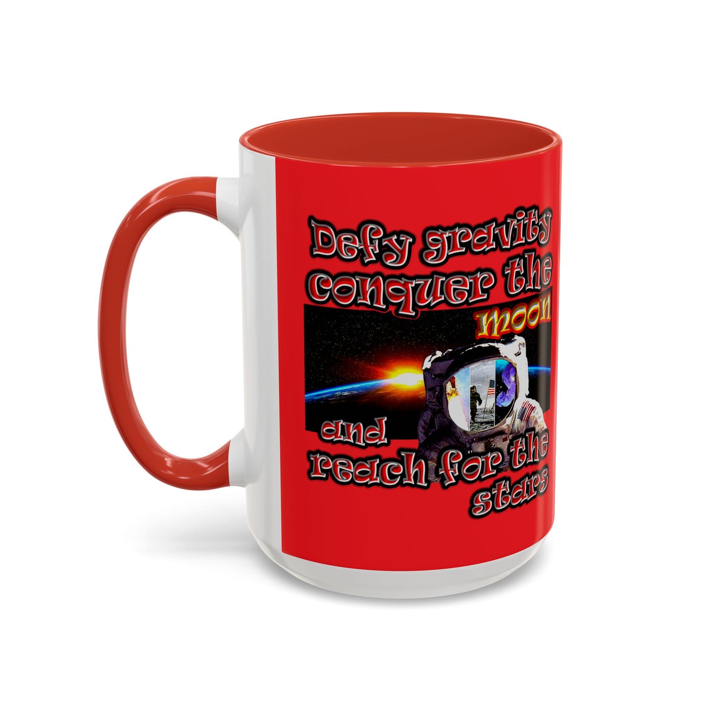 defy conquer reach - Accent Mug (red)