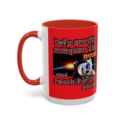 defy conquer reach - Accent Mug (red)