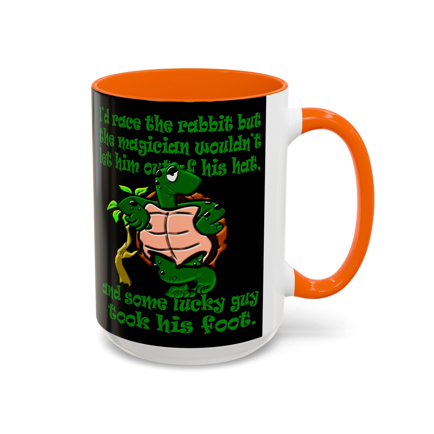 turtle race - Accent Mug (black)