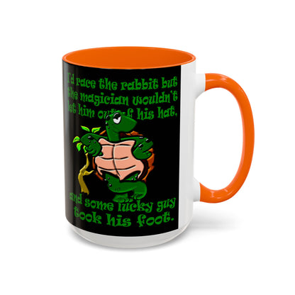 turtle race - Accent Mug (black)