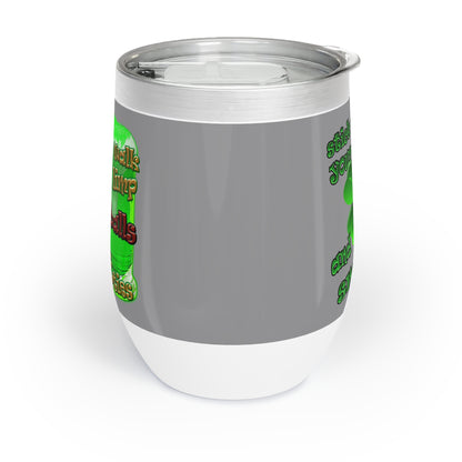 celtics logo - Chill Wine Tumbler (grey)