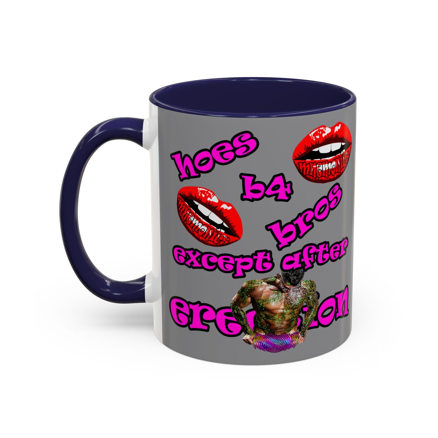 hoes b4 bros - Accent Mug (grey)