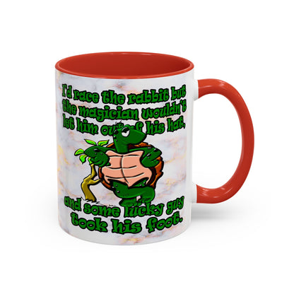 turtle race - Accent Mug (white marble)