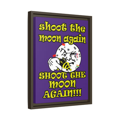 shoot the moon again - framed canvas art (purple)