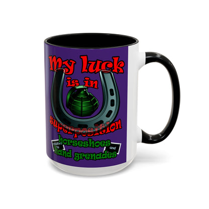 my luck - Accent Mug (purple)