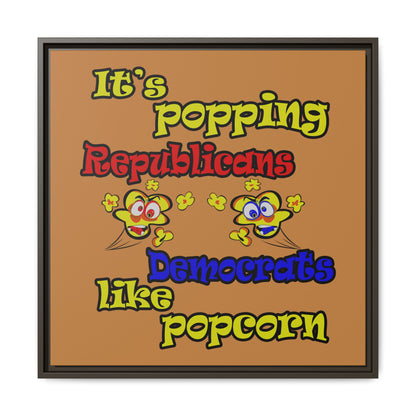 popping like popcorn - framed canvas art (light brown)