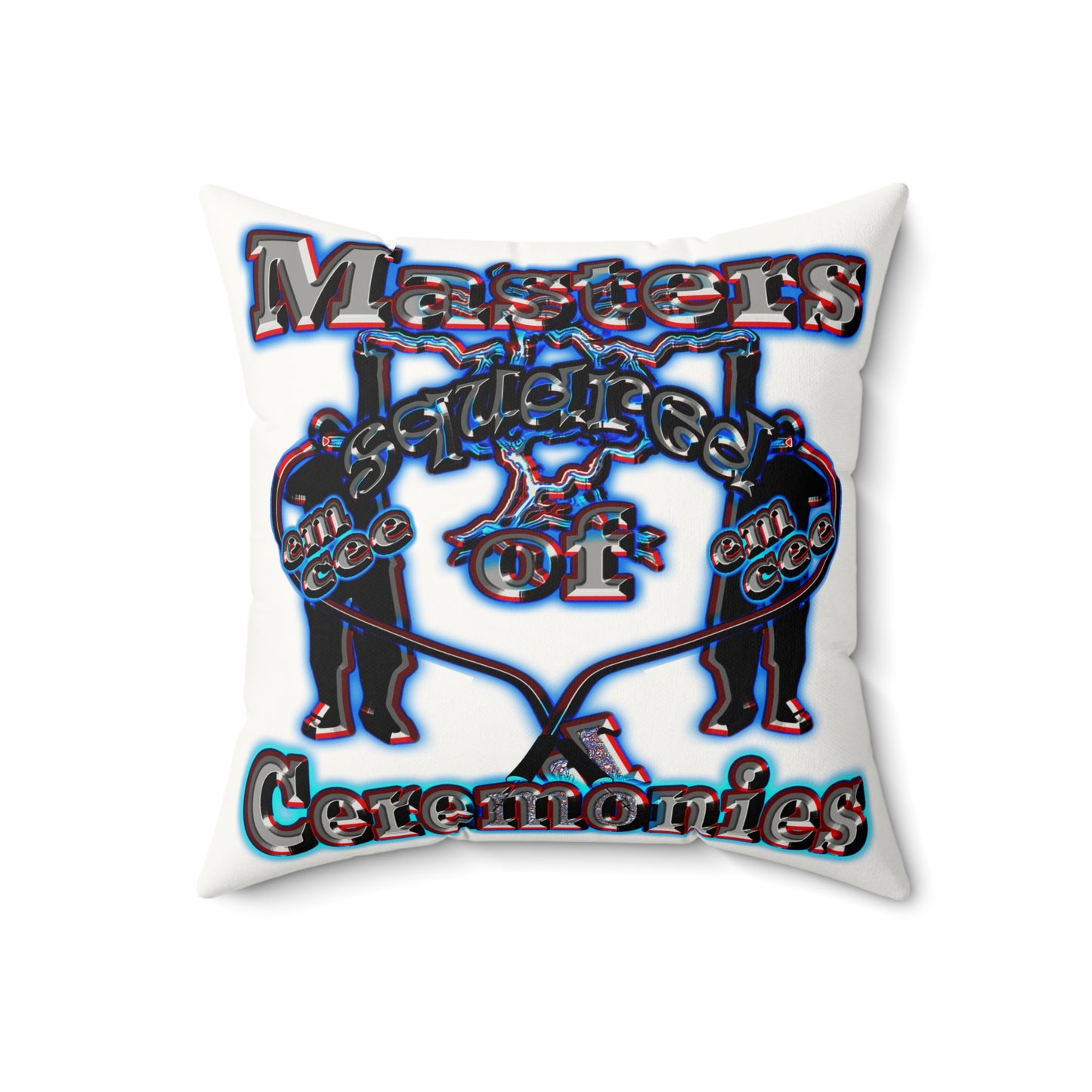 em cee squared - Faux Suede Square Pillow - (white)