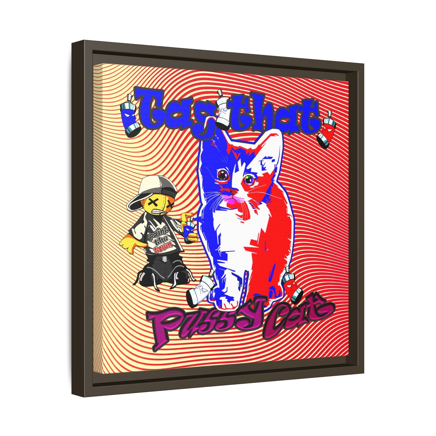 tag that - framed canvas art (yellow-orange wave)