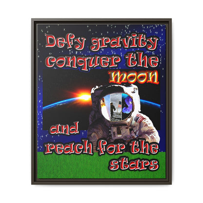 defy conquer reach - framed canvas art ('snoops' background)