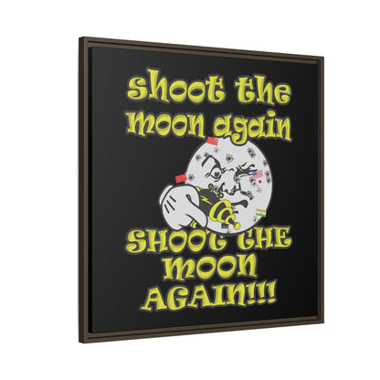 shoot the moon again - framed canvas art (black)